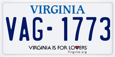 VA license plate VAG1773