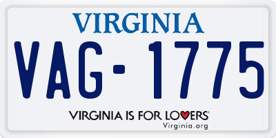 VA license plate VAG1775