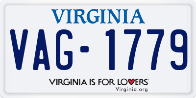 VA license plate VAG1779