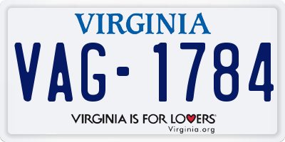 VA license plate VAG1784