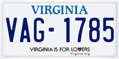 VA license plate VAG1785