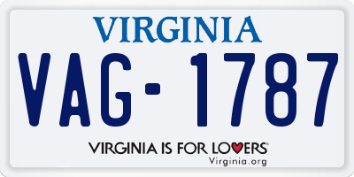 VA license plate VAG1787