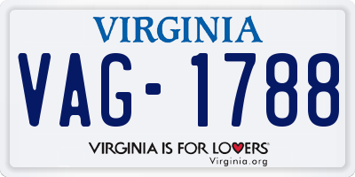 VA license plate VAG1788