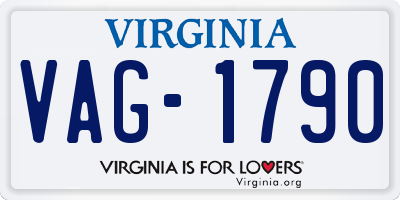 VA license plate VAG1790