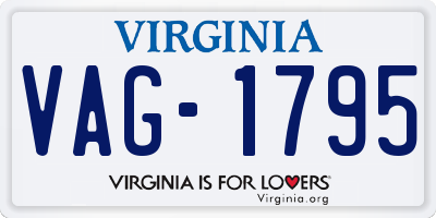 VA license plate VAG1795