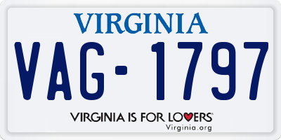 VA license plate VAG1797