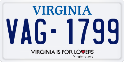 VA license plate VAG1799