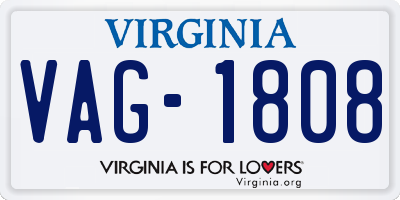 VA license plate VAG1808