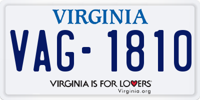 VA license plate VAG1810