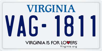 VA license plate VAG1811