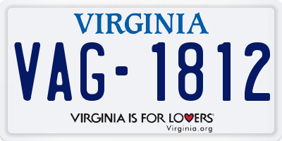 VA license plate VAG1812