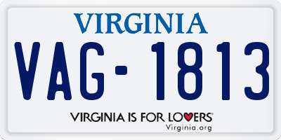 VA license plate VAG1813