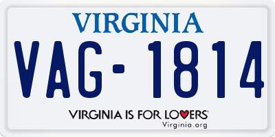 VA license plate VAG1814