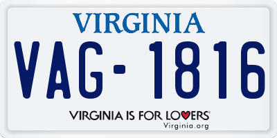 VA license plate VAG1816