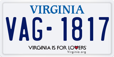 VA license plate VAG1817