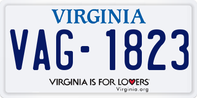 VA license plate VAG1823