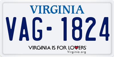 VA license plate VAG1824