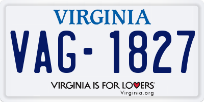 VA license plate VAG1827