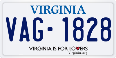 VA license plate VAG1828