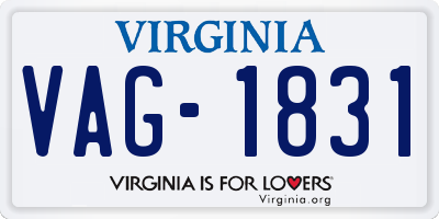 VA license plate VAG1831