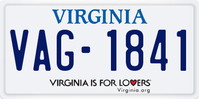 VA license plate VAG1841
