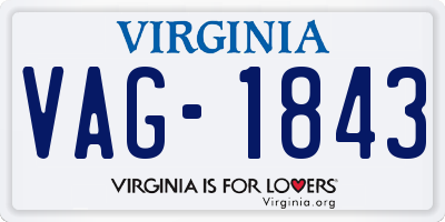 VA license plate VAG1843