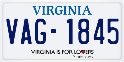 VA license plate VAG1845