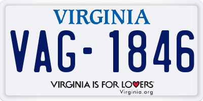 VA license plate VAG1846