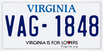 VA license plate VAG1848