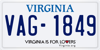 VA license plate VAG1849