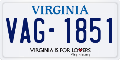 VA license plate VAG1851