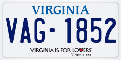 VA license plate VAG1852