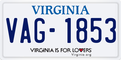 VA license plate VAG1853