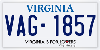 VA license plate VAG1857