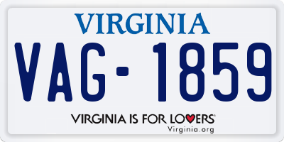 VA license plate VAG1859