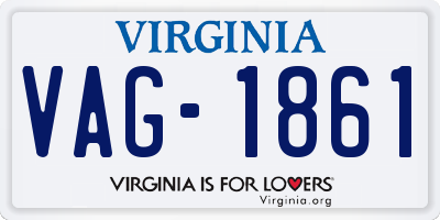 VA license plate VAG1861