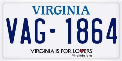 VA license plate VAG1864