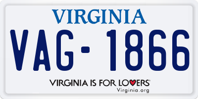 VA license plate VAG1866