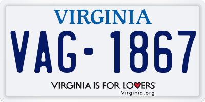 VA license plate VAG1867