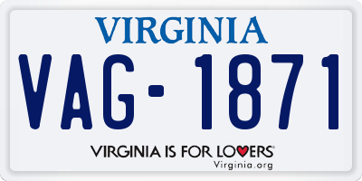 VA license plate VAG1871