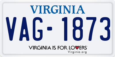 VA license plate VAG1873