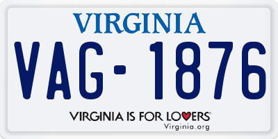 VA license plate VAG1876