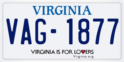 VA license plate VAG1877