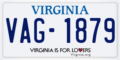 VA license plate VAG1879