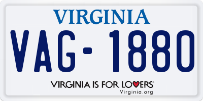 VA license plate VAG1880