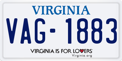 VA license plate VAG1883