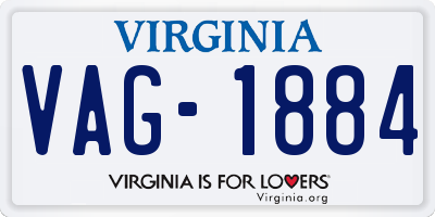 VA license plate VAG1884