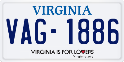 VA license plate VAG1886