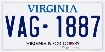 VA license plate VAG1887