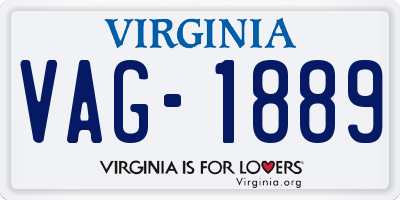 VA license plate VAG1889